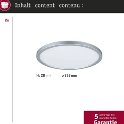Panneau LED Abia rond 300mm 2x22W 2x2200lm 2700K Chrome mat