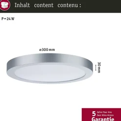 Panneau LED Abia rond 300mm 22W 2200lm 4000K Chrome mat