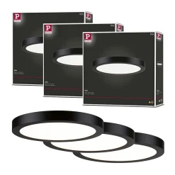 Panneau LED Abia rond 300mm 3x22W 3x2200lm 2700K Noir mat
