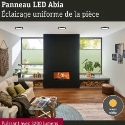 Panneau LED Abia rond 300mm 3x22W 3x2200lm 2700K Noir mat