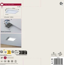 Panneau LED Atria carré 220x220mm 14W 1150lm 2700K Blanc gradable