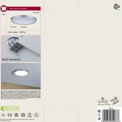 Panneau LED Atria rond 220mm 15W 1150lm 4000K Chrome mat