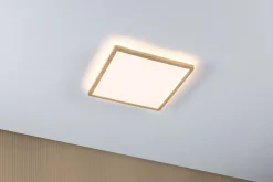 Panneau LED Atria Shine Backlight IP44 carré 293x293mm 16W 1600lm 3000K Esthétique bois