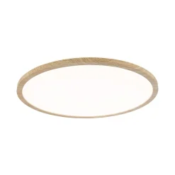 Panneau LED Atria Shine Backlight IP44 rond 420mm 22W 2300lm 3000K Esthétique bois