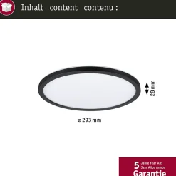 Panneau LED Atria Shine Backlight rond 293mm 16W 1600lm 4000K Noir