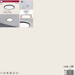 Panneau LED Atria Shine Backlight rond 293mm 16W 1600lm 4000K Noir