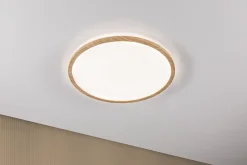 Panneau LED Atria Shine Backlight IP44 rond 420mm 22W 2300lm 4000K Esthétique bois