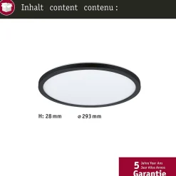 Panneau LED Atria Shine Backlight rond 293mm 16W 1600lm 3000K Noir
