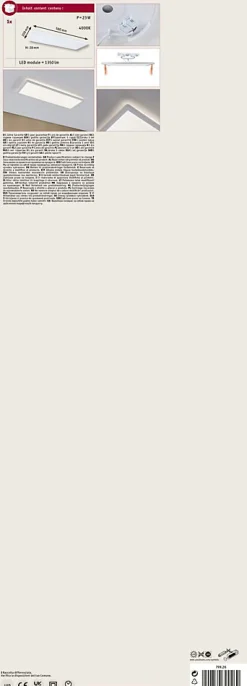 Panneau LED Atria Shine Backlight carré 580x200mm 22W 1800lm 4000K Blanc