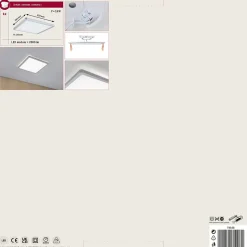 Panneau LED Atria Shine Backlight carré 293x293mm 16W 1600lm 4000K Chrome mat