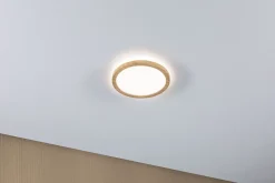 Panneau LED Atria Shine Backlight IP44 rond 190mm 11,2W 850lm 4000K Esthétique bois