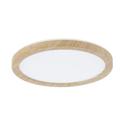Panneau LED Atria Shine Backlight IP44 rond 190mm 11,2W 850lm 4000K Esthétique bois