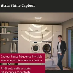 Panneau LED Atria Shine Backlight Détecteur de mouvement (HF) IP44 rond 293mm 16W 1600lm 4000K Blanc