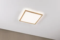 Panneau LED Atria Shine Backlight IP44 carré 293x293mm 16W 1600lm 4000K Esthétique bois