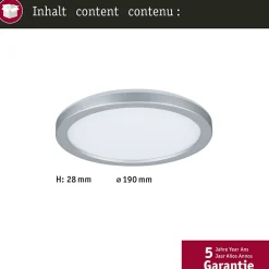 Panneau LED Atria Shine Backlight rond 190mm 11,2W 850lm 4000K Chrome mat