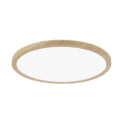 Panneau LED Atria Shine Backlight IP44 rond 293mm 16W 1600lm 4000K Esthétique bois