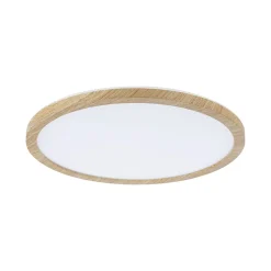 Panneau LED Atria Shine Backlight IP44 rond 293mm 16W 1600lm 4000K Esthétique bois