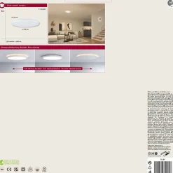 Panneau LED Atria Shine rond 290mm 19W / 2W 1500lm / 0lm 3000K Blanc