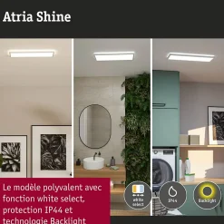 Panneau LED Atria Shine White Select IP44 carré 560x200mm 15,2W 2030lm 3000 - 6500K Blanc