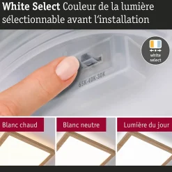 Panneau LED Atria Shine White Select IP44 carré 190x190mm 8W 1160lm 3000 - 6500K Esthétique bois