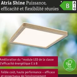 Panneau LED Atria Shine White Select IP44 carré 190x190mm 8W 1160lm 3000 - 6500K Esthétique bois