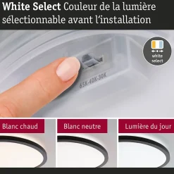 Panneau LED Atria Shine White Select IP44 rond 190mm 7,6W 1100lm 3000 - 6500K Noir