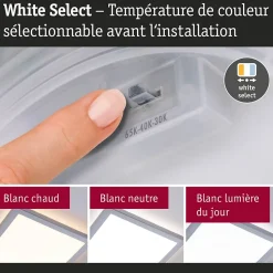 Panneau LED Atria Shine White Select IP44 carré 560x200mm 15,2W 2030lm 3000 - 6500K Chrome mat