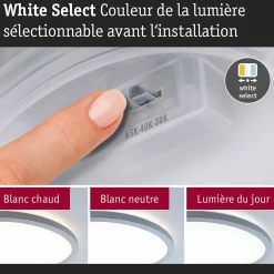 Panneau LED Atria Shine White Select IP44 rond 298mm 14,8W 2250lm 3000 - 6500K Chrome mat