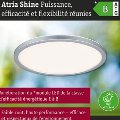Panneau LED Atria Shine White Select IP44 rond 298mm 14,8W 2250lm 3000 - 6500K Chrome mat