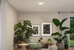 Panneau LED Atria Shine White Select IP44 rond 298mm 14,8W 2250lm 3000 - 6500K Esthétique bois