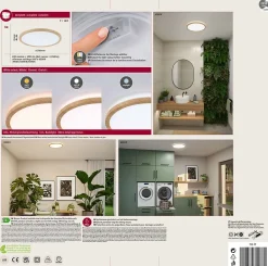 Panneau LED Atria Shine White Select IP44 rond 298mm 14,8W 2250lm 3000 - 6500K Esthétique bois