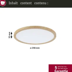 Panneau LED Atria Shine White Select IP44 rond 298mm 14,8W 2250lm 3000 - 6500K Esthétique bois