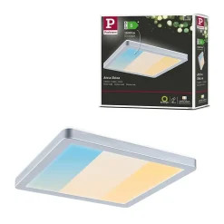 Panneau LED Atria Shine White Select IP44 carré 190x190mm 8W 1160lm 3000 - 6500K Chrome mat