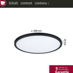 Panneau LED Atria Shine White Select IP44 rond 398mm 20,8W 2800lm 3000 - 6500K Noir