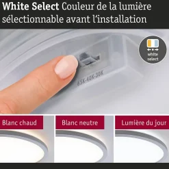 Panneau LED Atria Shine White Select IP44 rond 398mm 20,8W 2800lm 3000 - 6500K Chrome mat
