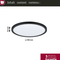 Panneau LED Atria Shine White Select IP44 rond 298mm 14,8W 2250lm 3000 - 6500K Noir