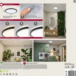 Panneau LED Atria Shine White Select IP44 rond 298mm 14,8W 2250lm 3000 - 6500K Noir