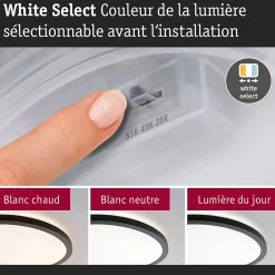 Panneau LED Atria Shine White Select IP44 rond 298mm 14,8W 2250lm 3000 - 6500K Noir