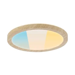 Panneau LED Atria Shine White Select IP44 rond 190mm 7,6W 1100lm 3000 - 6500K Esthétique bois