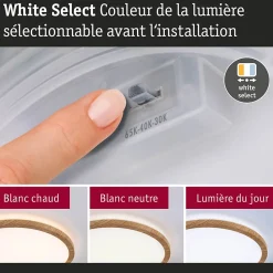 Panneau LED Atria Shine White Select IP44 rond 190mm 7,6W 1100lm 3000 - 6500K Esthétique bois