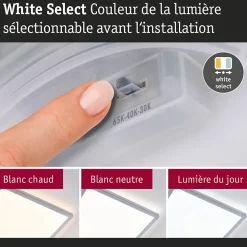 Panneau LED Atria Shine White Select IP44 carré 298x298mm 15,7W 2100lm 3000 - 6500K Chrome mat