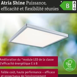 Panneau LED Atria Shine White Select IP44 carré 298x298mm 15,7W 2100lm 3000 - 6500K Chrome mat