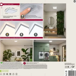 Panneau LED Atria Shine White Select IP44 carré 298x298mm 15,7W 2100lm 3000 - 6500K Chrome mat