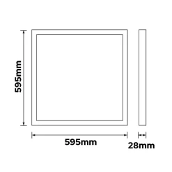 Panneau LED backlit encastrable 60x60, 50W, 5000 lm, 3CCT, IP20, carré, blanc, ANDROMEDA HOROZ