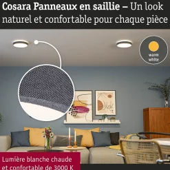 Panneau LED Cosara IP44 rond 300mm 15W 1300lm 3000K Gris foncé