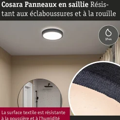 Panneau LED Cosara IP44 rond 300mm 15W 1300lm 4000K Gris foncé