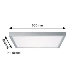 Panneau LED Lunar carré 600x600mm 25W 2100lm 3000K Chrome mat