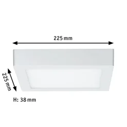 Panneau LED Lunar carré 225x225mm 12,5W 1140lm 3000K Blanc dépoli