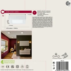 Panneau LED Lunar carré 170x170mm 11W 760lm 3000K Blanc dépoli