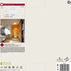 Panneau LED Lunar rond 225mm 12,5W 1140lm 3000K Blanc